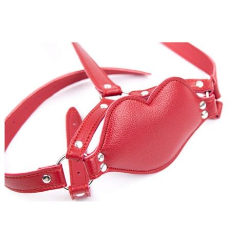 Sex Toy Leather Mouth Gag BDSM Head Harness Dildo Deep Throat Play