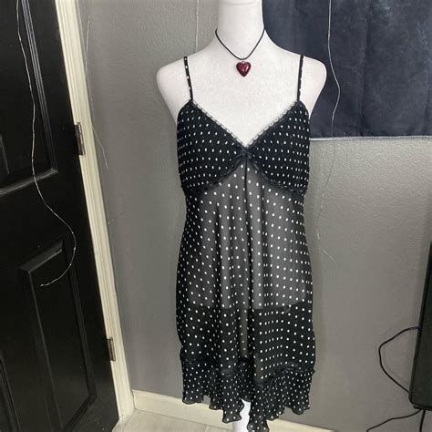 Polka Dot Slip Lingerie Dress Adorable Slip Dress Depop