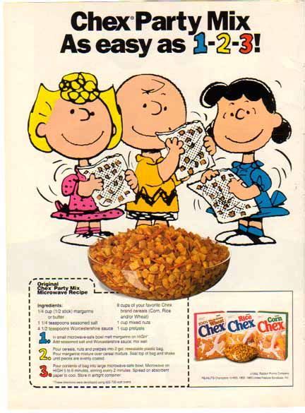 The Chex Party Mix 1992 Ad The Peanuts Recipe Sold Food