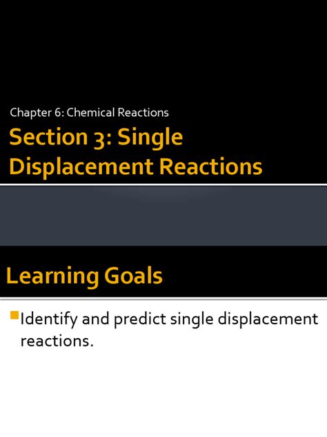 Single Displacement Reactions | PDF