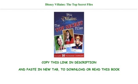 Read Online Disney Villains The Top Secret Files Full