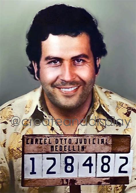 Pablo Escobar Mugshot Digital Poster Etsy