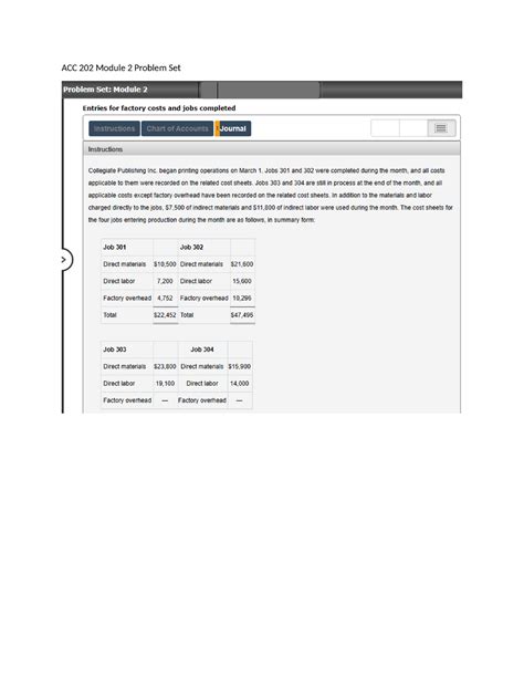 ACC 202 Module 2 Problem Set ACC 202 Module 2 Problem Set Problem