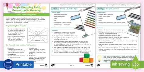 Single Vanishing Point Perspective in Drawing - Grade 9 Tech