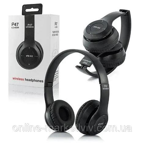 Беспроводные Bluetooth наушники P47 с MP3 плеером / Накладные наушники ...