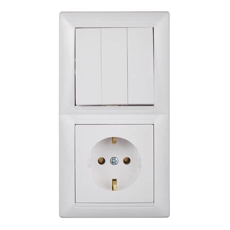 Блок выключателя с розеткой с рамкой svet трехклавишный скрытая ...