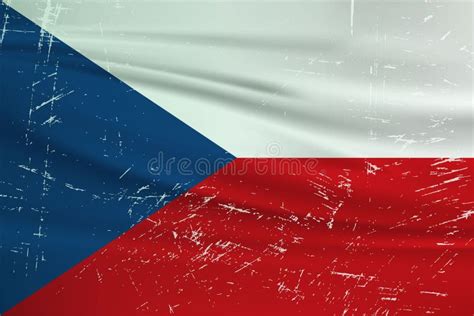 Grunge Czech Republic Flag Czech Republic Flag With Waving Grunge Texture Stock Vector