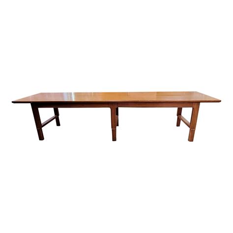 Mount Airy Janus Mid Century Walnut Bench Coffee Table | Chairish
