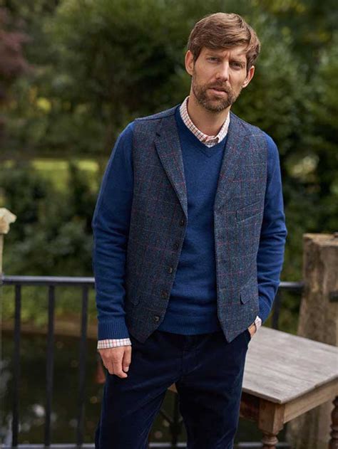 Harris Tweed Weste Mit Revers Harris Tweed Shop