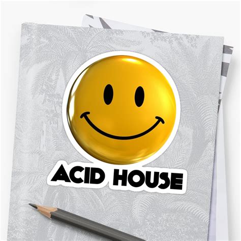 Acid House Smiley Stickers By Rudieseventyone Redbubble