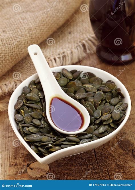 Pumpkin seed oil stock photo. Image of healthy, vegetarian - 17957944