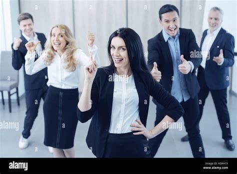 Pretty Brunette Female Posing On Camera Stock Photo Alamy