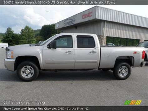 Silver Birch Metallic 2007 Chevrolet Silverado 2500hd Ltz Crew Cab 4x4 Ebony Interior