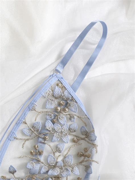 Floral Embroidery Cut Out Lingerie Set Shein Usa