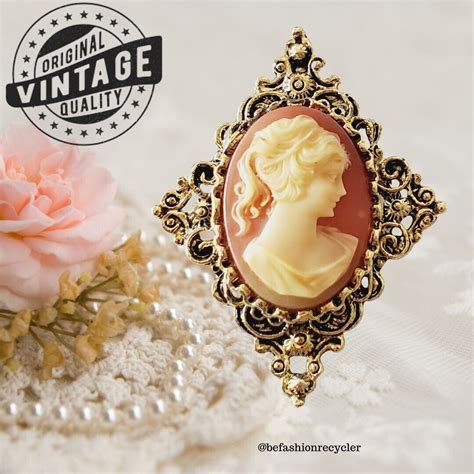 Vintage S Gerrys Cameo Brooch Pendant For Conver Gem