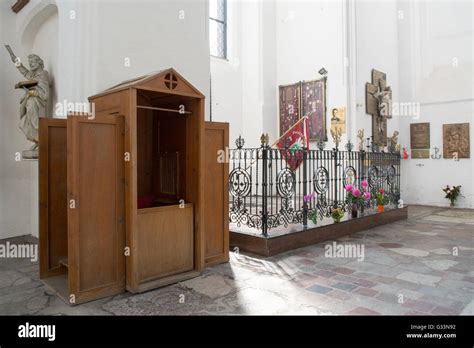 Confession Confessional Box Booth Inside St Marys Church Gdansk