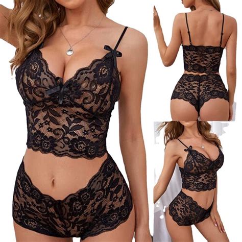 Lyne S Boutique Intimates Sleepwear Black Lace Sexy Lingerie Sleepwear 2 Pc Bra And Panty