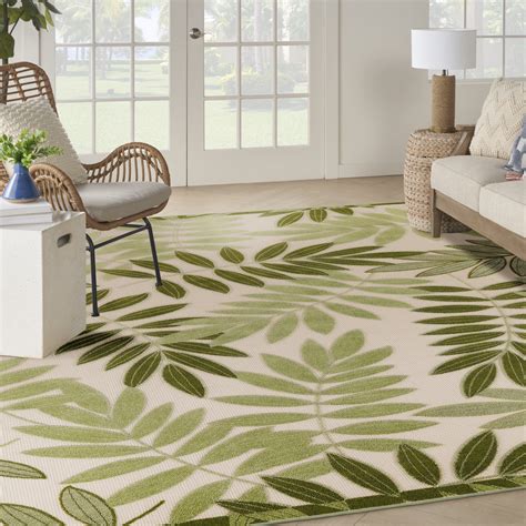 Nourison Aloha Indoor Outdoor Ivory Green X Area Rug X