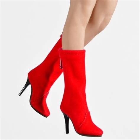 Knee Boots Shoes For 1 6 KUMIK 12 PHICEN TBLeague Hot Toys Female Red Velvet EBay