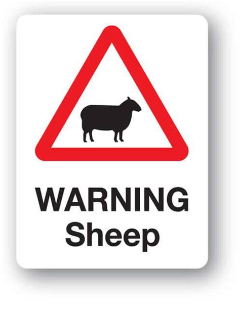 Warning Sheep Sign Farm Signs