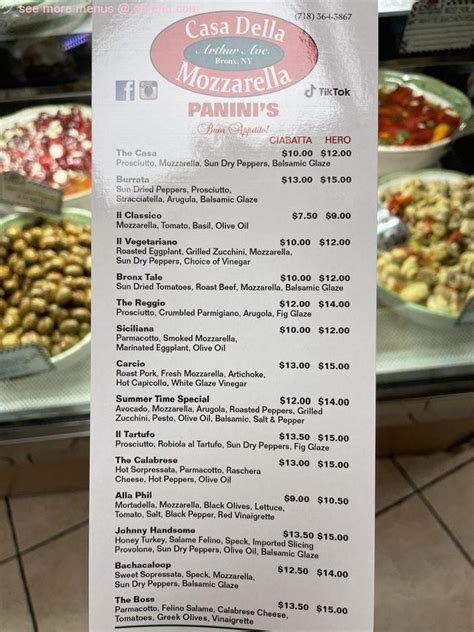 Online Menu Of Casa Della Mozzarella Italian Deli Restaurant Bronx