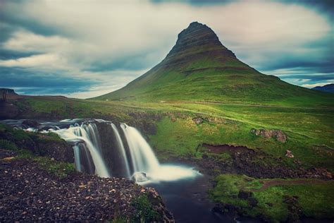 premium photo kirkjufell mountain  waterfall