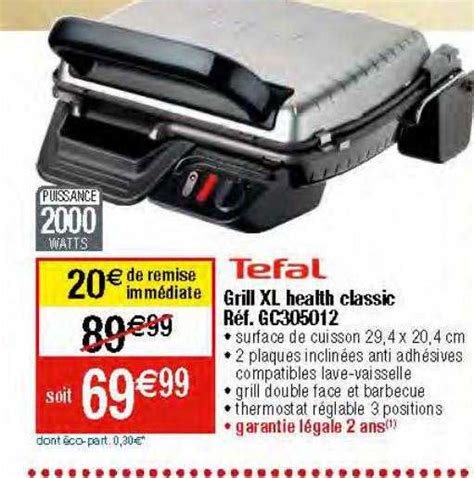 Promo Grill Xl Health Classic Tefal Chez Migros France Icatalogue Fr