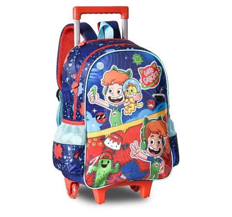 Mochila De Rodinhas Gato Gal Ctico Infantil Escolar Meninos Clio