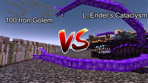 Iron Golem Vs L Ender S Cataclysm Minecraft Mob Battle Youtube