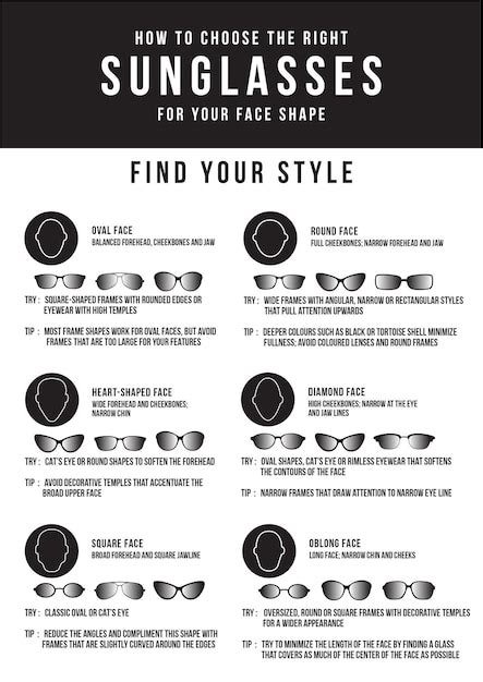 Premium Vector Sunglasses Face Fit Guide How To Choose Your Sunglasses