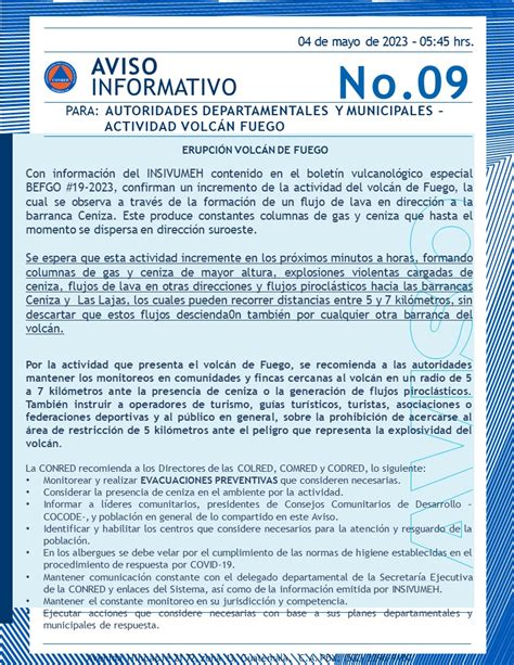 Publinews Guatemala On Twitter AHORA CONRED Emite Aviso Informativo