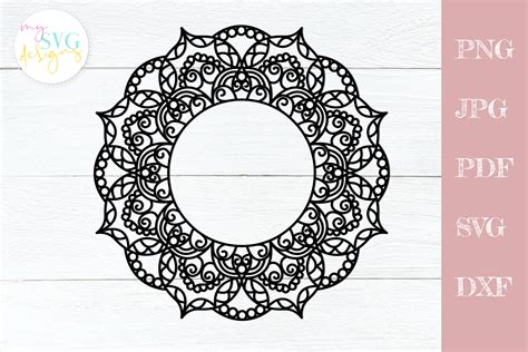 Mandala Frame Svg Monogram Frame Svg Mandala Svg By Plpaperdesigns