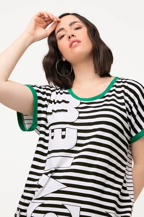 Striped Graphic Tee T Shirts Knit Tops And Tees