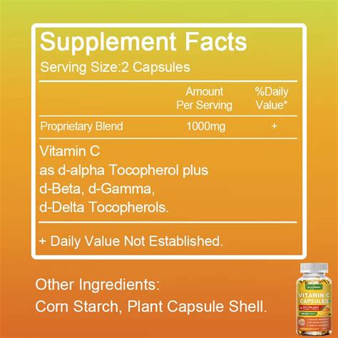 Alxfresh Box Vitamin C Capsules Supplement For Antioxidant Anti