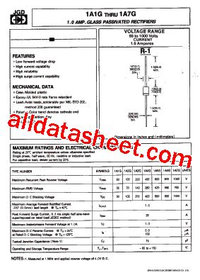 1A1G Datasheet PDF Jinan Gude Electronic Device