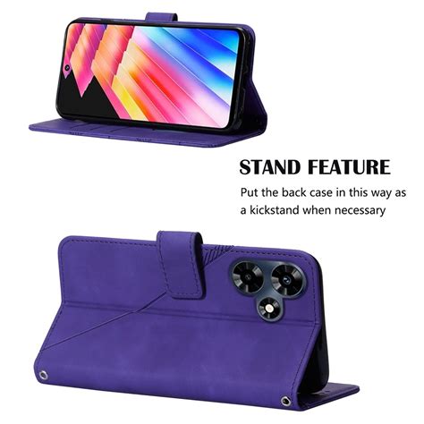 For Infinix Hot G X Crossbody D Embossed Flip Leather Phone Case Purple Alexnld