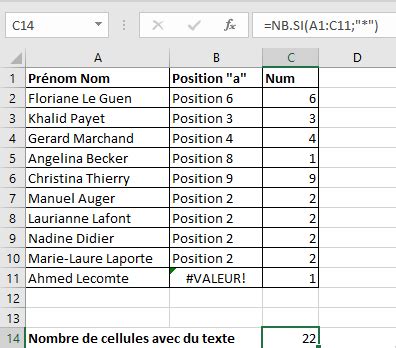 Cours Excel Excel Comment Compter Les Cellules Avec Du Texte