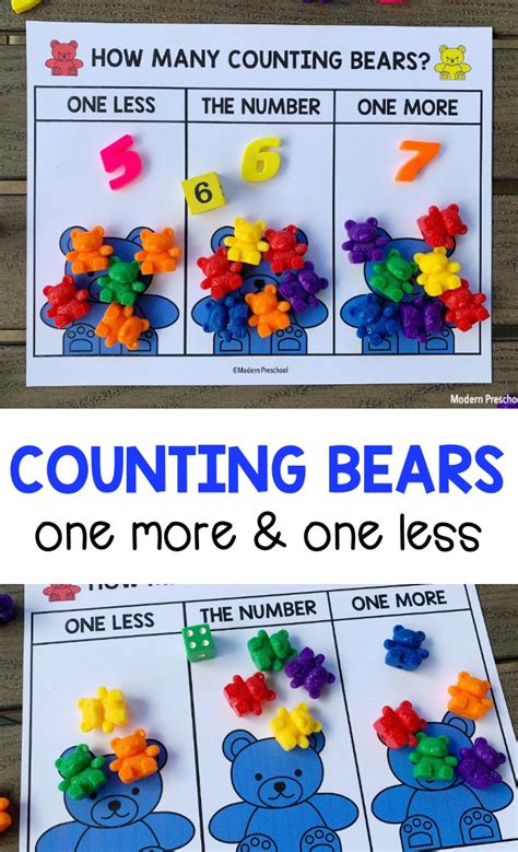 Counting Bears One More One Less Number Mats