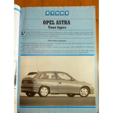 Rta Revues Techniques Opel Astra Tous Types