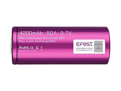 Efest Purple IMR 26650 Mit 4200 MAh 3 6 3 7 Volt Li Ion Akku 50A