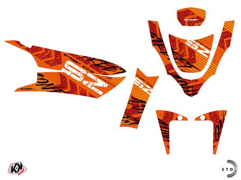 KIT DÉCO SCOOTER DOT PEUGEOT STREETZONE 50 4T NAKED ORANGE Kutvek Kit Graphik