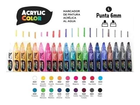 Alba Acrilico Marcador Mm L X Colores Comunes Mercadolibre