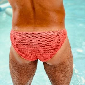 Mens Briefs Swimwear Mens Crochet Bikini Male Briefs Bikini Speedo Handmade Mens Swim Trunks