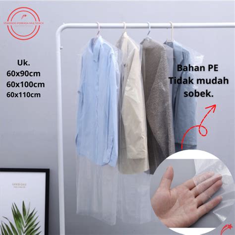 Promo Plastik Bening Hanger Baju Gantung Cover Plastik Laundry Gamis