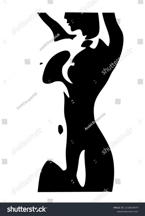 Stylized Vector Illustrations Beautiful Naked Female Stock Vector Royalty Free