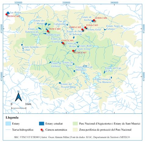 Mapa de l àmbit d estudi Parc Nacional d Aigüestortes i Estany de Sant