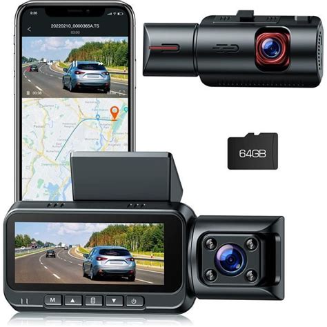 TOGUARD Caméra de Voiture WIFI GPS 4K 1080P dual cam avec 3 2 color