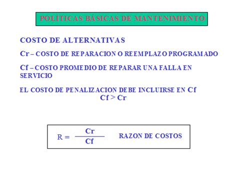 Cálculo De Los Parámetros De Mantenimiento