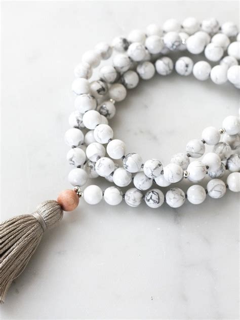 Howlite Mala Necklace CALM Howlite Mala 108 Beads Mala Etsy