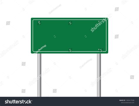 Blank Green Road Sign Vector Illustration Stock Vector (Royalty Free ...